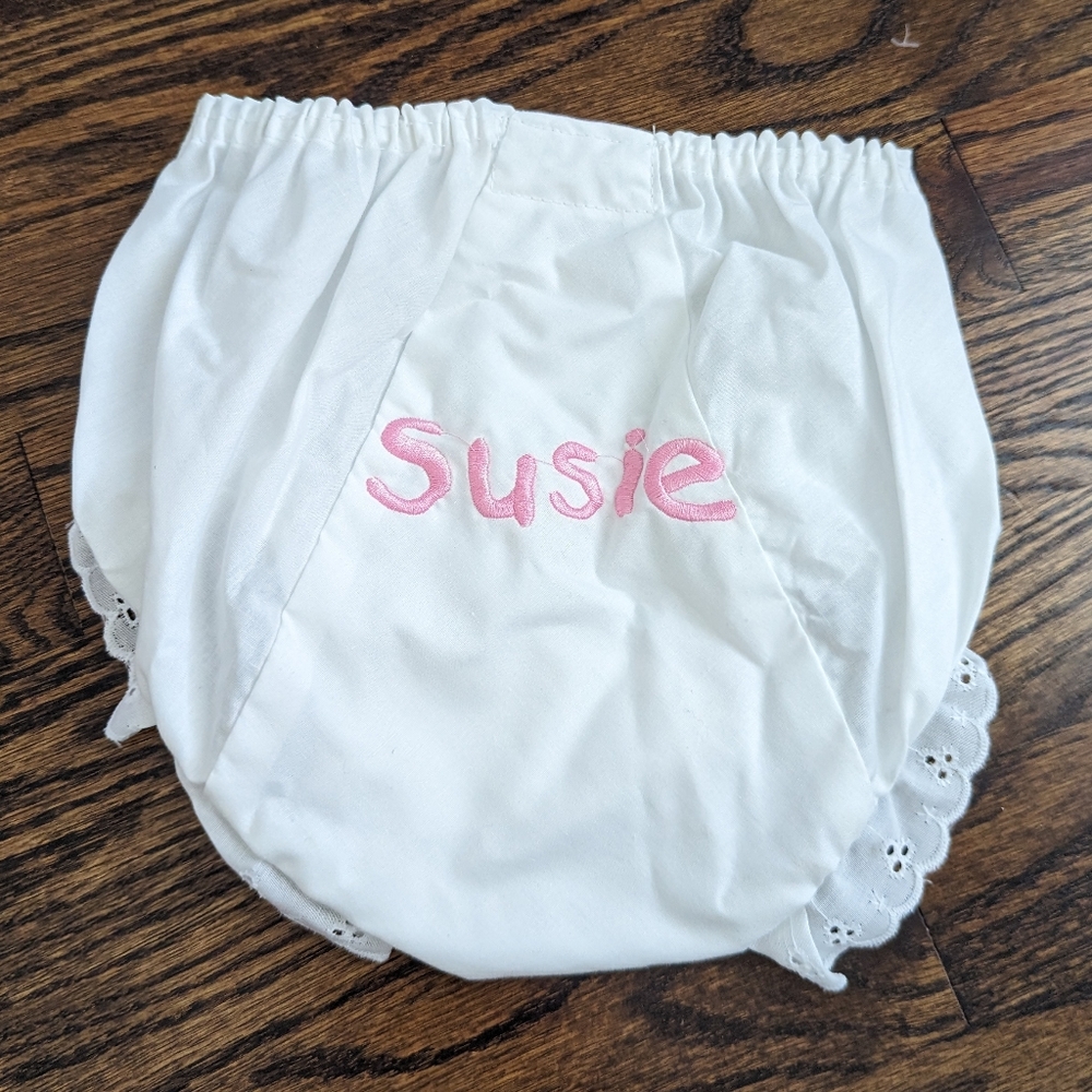 Girls Toddler " Susie " Embroidery Diaper Cover 4 NEW ICM